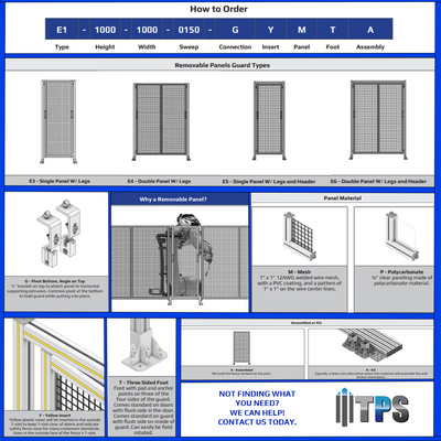 E3-1400-1050-0150-GYMTA SINGLE REMOVABLE PANEL WITH LEGS 1400MM X 1050MM 1" MESH, FULLY ASSEMBLED